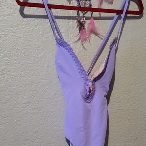 Shade & Shore one piece swimsuit with plunge front